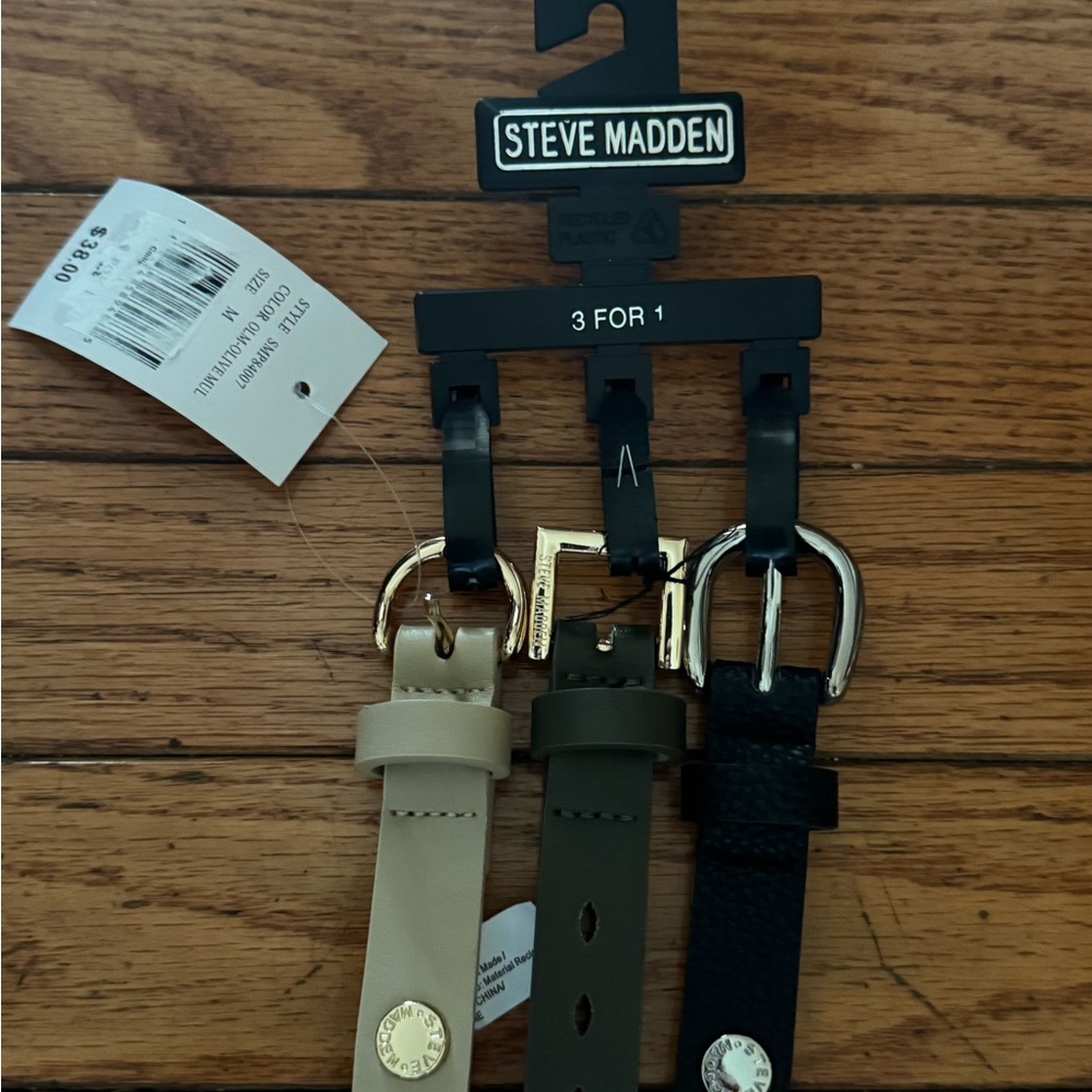 Steve Madden Belt Set of 3 Colors Size Medium